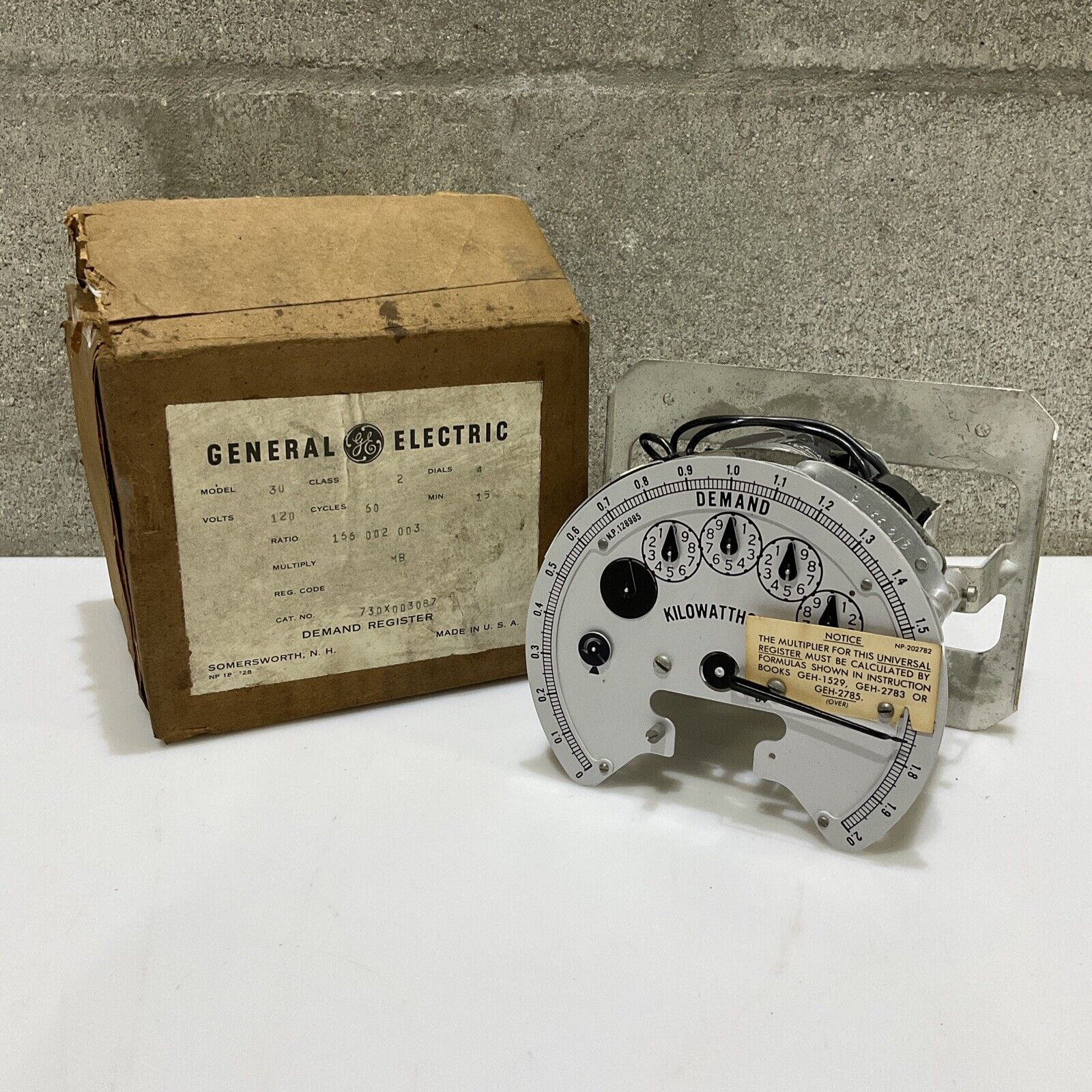 GENERAL ELECTRIC GE 30 730X3G87 DEMAND REGISTER METER 678