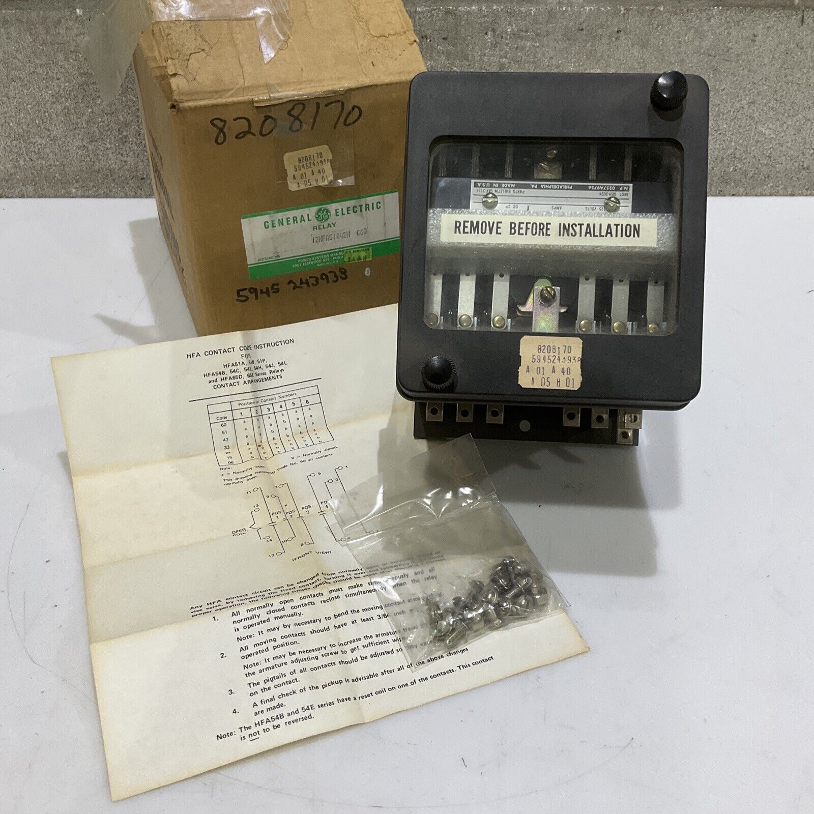 GENERAL ELECTRIC 12HFA51A42H C60 RELAY 373 eBay