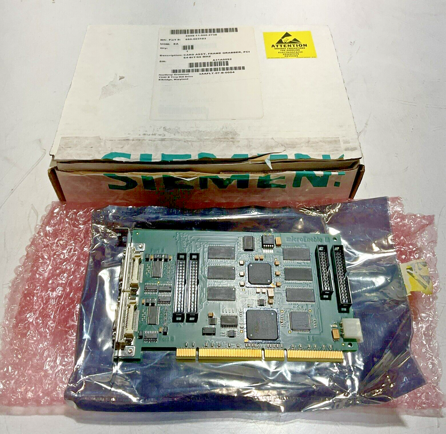MICROENABLE III REV 4.1 A31A0092 PCI CARD FRAME GRABBER U3S